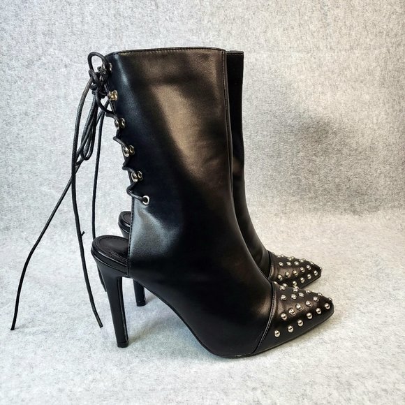 MACKIN J Black Studded Pointy Toe Heels Sizes Varies - Picture 2 of 6